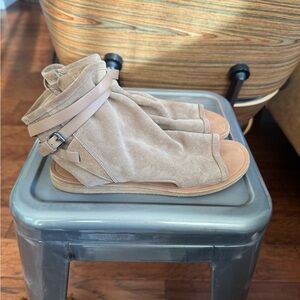 Vince Beige Thalia Suede Ankle Boots